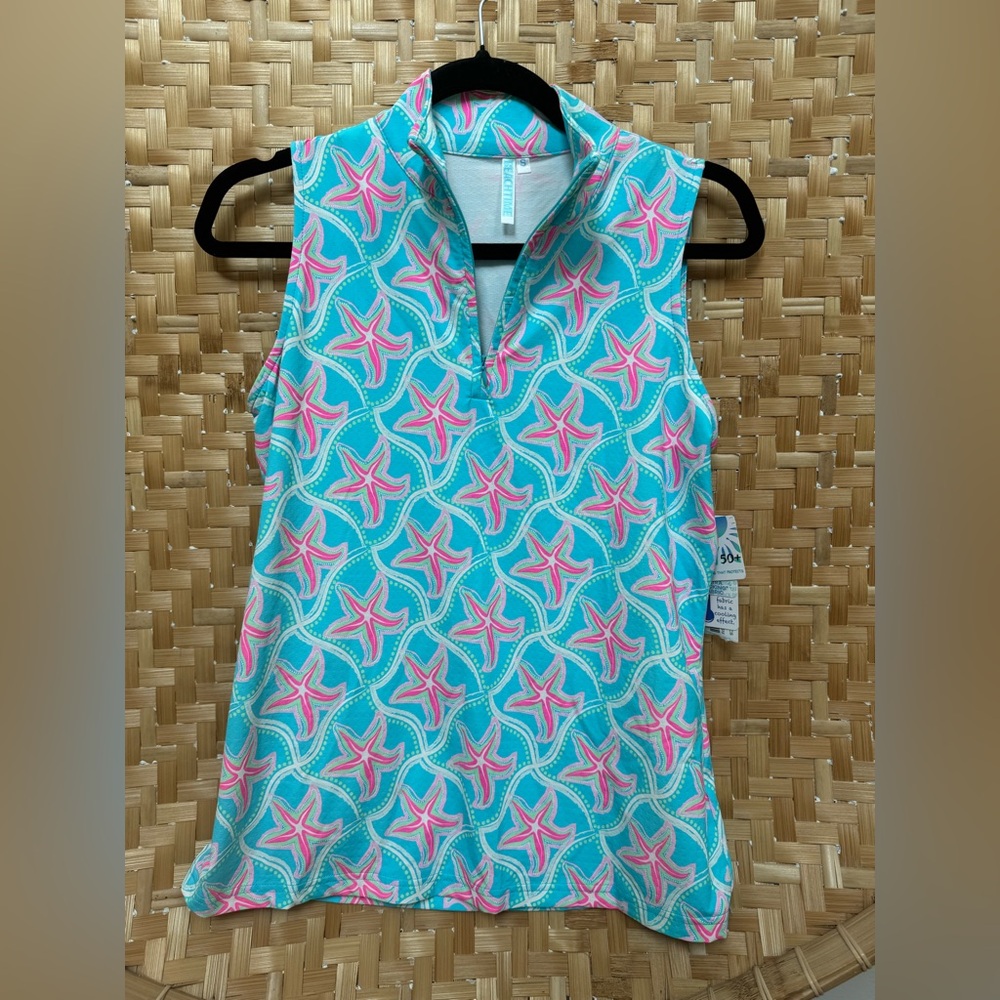 Sleeveless NTW Starfish 3/4 Zip Top UPF 50
